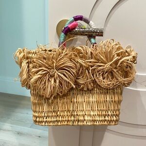 Colorful Handle Woven Mini Bag - NEVER worn